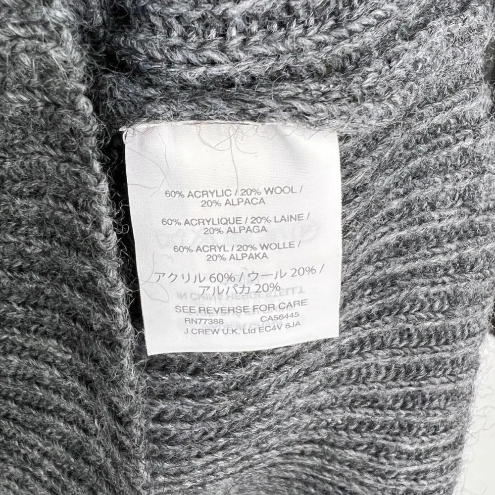 J. Crew | Sweater Dress Gray Open Back Long Sleeve Wool Alpaca Blend Size M - Picture 4 of 5